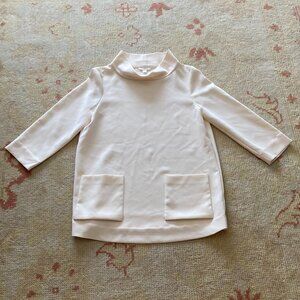 COS Mockneck Ivory Pocket Front 3/4 Sleeve Tunic, 6
